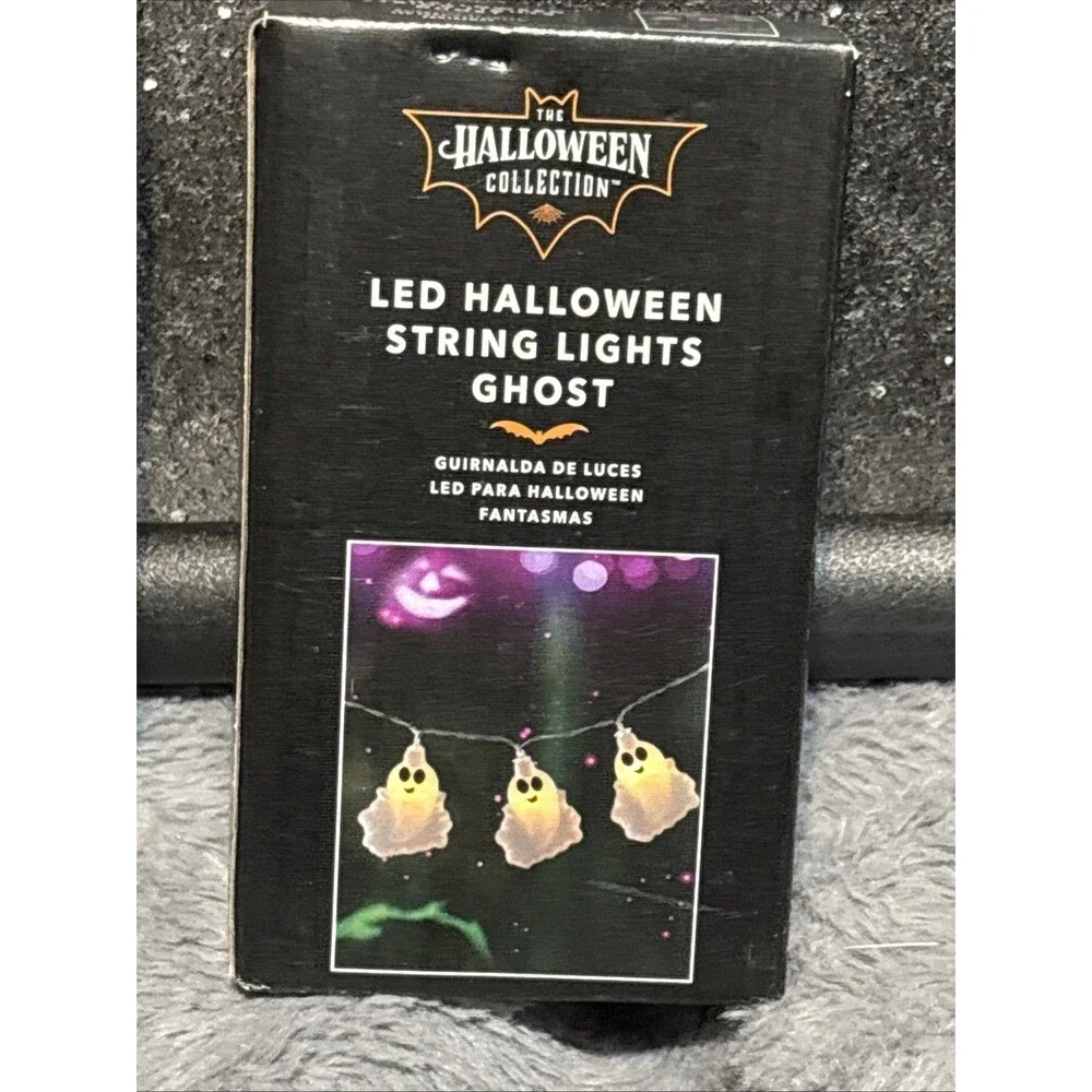 Lot 3 LED Halloween GHOST String Lights Battery Operated 10 Ghosts Each Strand